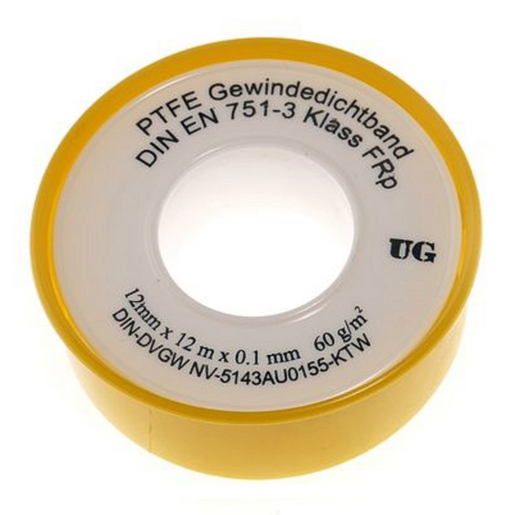 Gewindedichtband GDB 1 (1 Stück), PTFE Teflonband 12 m x 12 mm x 0,1 mm DVGW FRp